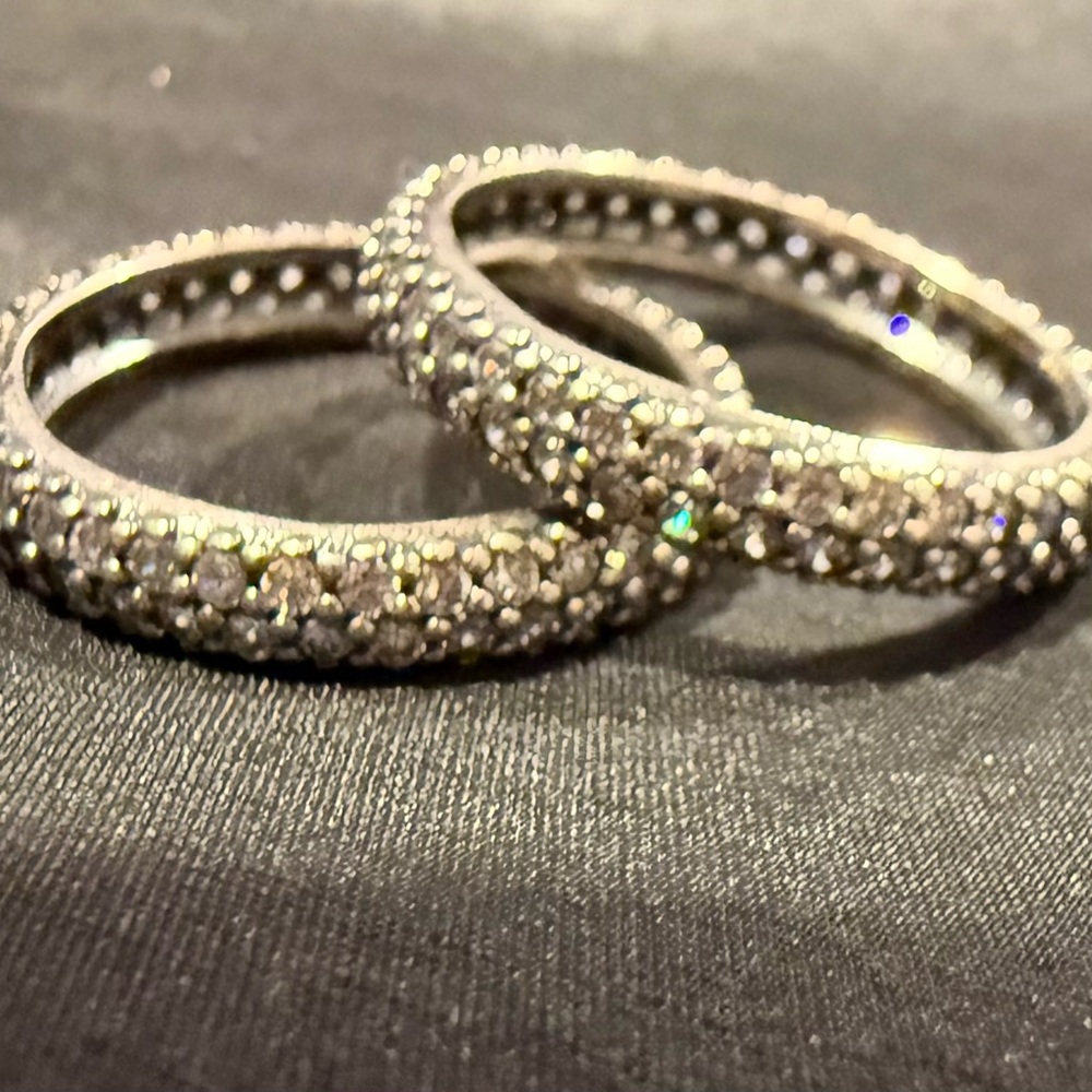 Pandora Sterling Silver Stackable Ring, Page Cz, … - image 4